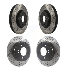 Charger l'image dans la galerie, Front Rear Coated Drill Slot Disc Brake Rotors Kit For Hyundai Sonata Kia Optima