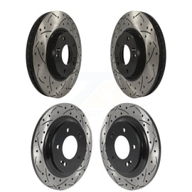 Front Rear Drill Slot Disc Brake Rotor Kit For Kia Optima Hyundai Sonata Soul EV