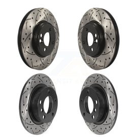 Front Rear Coated Drilled Slot Disc Brake Rotors Kit For Mini Cooper Countryman