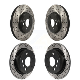 [Front+Rear] 2015 Mini Cooper 2.0L/1.5L Premium OE Drilled & Slotted Brake Rotor Kit For Max Performance Braking