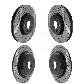 [Front+Rear] 2012-2015 Land Rover Range Evoque Premium OE Drilled & Slotted Brake Rotor Kit For Max Performance Braking