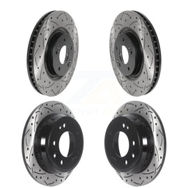 Front Rear Coated Drilled Slotted Disc Brake Rotors Kit For Hyundai Tucson