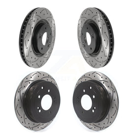 [Front+Rear] 2017-2021 Kia Sportage Turbocharged Premium OE Drilled & Slotted Brake Rotor Kit For Max Performance Braking