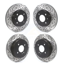 Charger l&#39;image dans la galerie, Front Rear Coated Drilled Slot Disc Brake Rotors Kit For Hyundai Accent Kia Rio