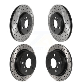 Front Rear Coated Drilled Slotted Disc Brake Rotors Kit For Mini Cooper