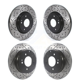 Front Rear Coated Drill Slot Disc Brake Rotors Kit For Hyundai Sonata Kia Optima
