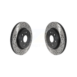 Rear Drill Slot Brake Rotors Pair For Chevrolet Traverse GMC Acadia Cadillac XT5