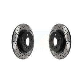 [Rear] 2014-2020 Fiat 500L Premium OE Drilled & Slotted Brake Rotor Kit For Max Performance Braking