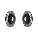 [Rear] 2014-2020 Fiat 500L Premium OE Drilled & Slotted Brake Rotor Kit For Max Performance Braking