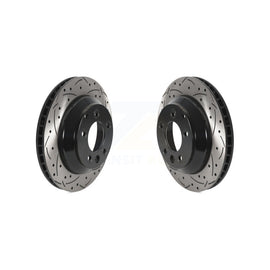 Rear Drill Slot Brake Rotors Pair For Porsche Cayenne Audi Q7 Volkswagen Touareg