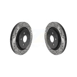 Rear Coated Drilled Slotted Disc Brake Rotor Pair For Volvo S60 XC70 S80 V60 V70