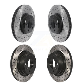 Front Rear Drill Slot Brake Rotors Kit For 17 BMW 328d With 340mm Diameter Rotor