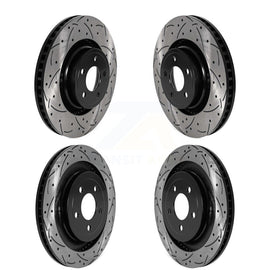 Front Rear Coated Drilled Slotted Disc Brake Rotors Kit For Ford Mustang