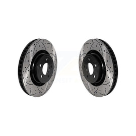 Front Coated Drilled Slotted Disc Brake Rotors Pair For Ford Mustang