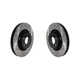 Front Coated Drilled Slotted Disc Brake Rotors Pair For Ford Mustang