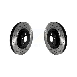 Front Coated Drilled Slotted Disc Brake Rotors Pair For Ford Mustang