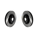 Front Coated Drilled Slotted Disc Brake Rotors Pair For Ford Mustang