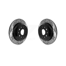 Rear Coated Drilled Slotted Disc Brake Rotors Pair For Jeep Wrangler