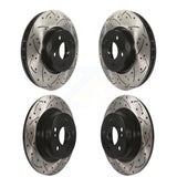 Front Rear Coated Drilled Slotted Disc Brake Rotors Kit For Mercedes-Benz C300