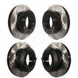 Front Rear Coated Drilled Slotted Disc Brake Rotor Kit For Ford F-450 Super Duty