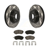 Front Drill Slot Brake Rotor Ceramic Pad Kit For Subaru Impreza Legacy Saab 9-2X