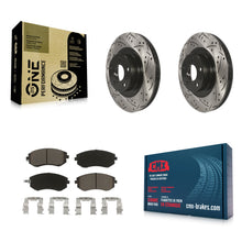Charger l'image dans la galerie, Front Drill Slot Brake Rotors Ceramic Pad Kit For Subaru Outback Forester Legacy