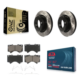 Front Drilled Slot Brake Rotor & Ceramic Pad Kit For Toyota Tundra Sequoia Lexus