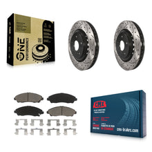 Charger l'image dans la galerie, [Front] 2014-2016 Acura MDX Performance Drilled &amp; Slotted Brake Rotor &amp; Ceramic Pads Kit For Max Braking