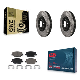 Front Drill Slot Brake Rotor Ceramic Pad Kit For Jeep Renegade Compass Fiat 500X