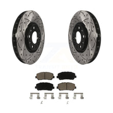 Charger l&#39;image dans la galerie, Front Drilled Slot Disc Brake Rotors Ceramic Pad Kit For Dodge Dart Chrysler 200