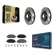 Load image into Gallery viewer, Front Coated Drilled Slotted Disc Brake Rotor &amp; Ceramic Pad Kit For Honda Accord