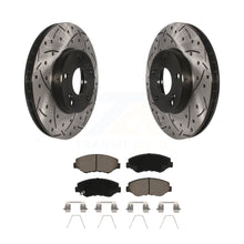 Charger l&#39;image dans la galerie, Front Drill Slot Brake Rotors Ceramic Pad Kit For Honda Accord Civic Element Fit