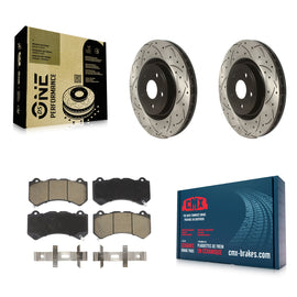 Front Drill Slot Disc Brake Rotors Ceramic Pad Kit For Jeep Grand Cherokee Dodge