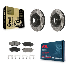 Front Drilled Slot Brake Rotor Ceramic Pad Kit For Subaru Legacy 3.0 R with 3.0L