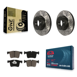 Front Drill Slot Brake Rotors Ceramic Pad Kit For BMW 328i xDrive 320i 330i 428i