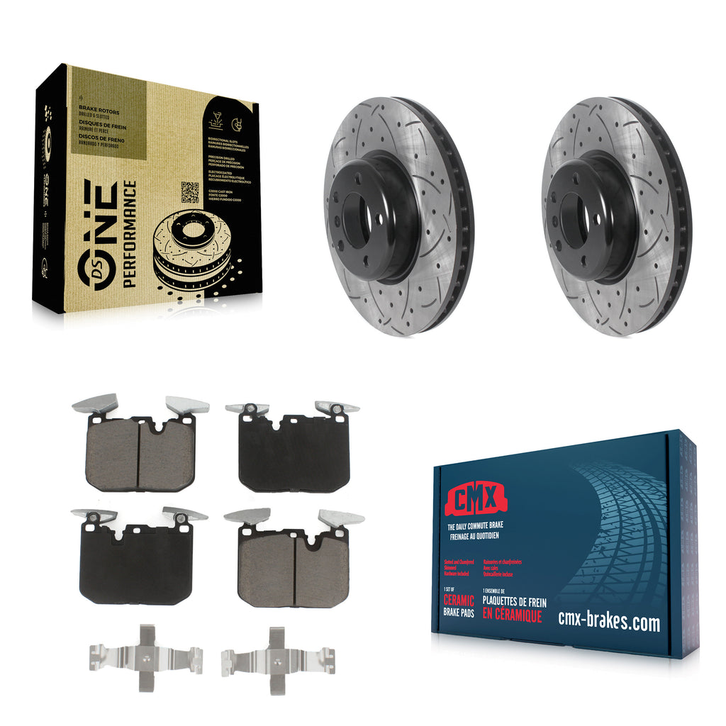 Front Drill Slot Brake Rotors Ceramic Pad Kit For BMW 328i 428i 330i xDrive 335i
