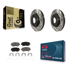 Load image into Gallery viewer, Front Coated Drilled Slot Disc Brake Rotor &amp; Ceramic Pad Kit For Hyundai Elantra