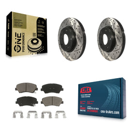Front Drilled Slot Brake Rotors Ceramic Pad Kit For Hyundai Elantra Kia Forte GT