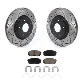 Front Drilled Slot Brake Rotor Ceramic Pad Kit For Kia Soul Hyundai Kona Elantra