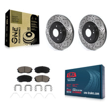 Charger l'image dans la galerie, Front Drilled Slot Brake Rotor Ceramic Pad Kit For Kia Soul Hyundai Kona Elantra