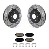 Front Coated Drill Slot Disc Brake Rotor Ceramic Pad Kit For 2020 Kia Forte 1.6L
