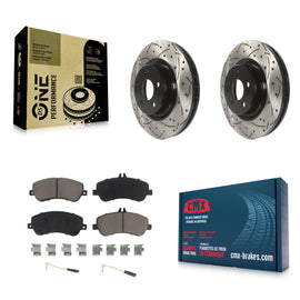 Front Drilled Slot Brake Rotor & Ceramic Pad Kit For Mercedes-Benz GLK350 GLK250
