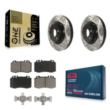 Charger l'image dans la galerie, Front Drilled Slot Brake Rotor &amp; Ceramic Pad Kit For Mercedes-Benz CLS550 CLS500