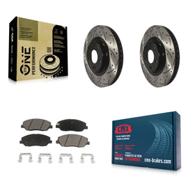 Front Drilled Slot Disc Brake Rotor Ceramic Pad Kit For Hyundai Santa Fe XL 3.3L