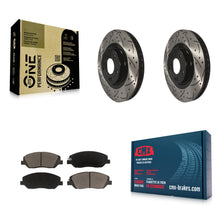 Load image into Gallery viewer, Front Coated Drill Slot Disc Brake Rotor Ceramic Pad Kit For Hyundai Santa Fe XL