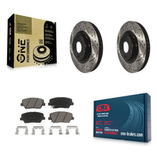 Charger l'image dans la galerie, Front Drill Slot Disc Brake Rotor Ceramic Pad Kit For Hyundai Santa Fe Sport Kia