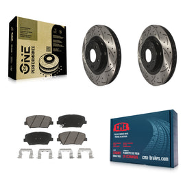 Front Drill Slot Disc Brake Rotor Ceramic Pad Kit For Hyundai Santa Fe Sport Kia