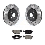 Front Drilled Slot Disc Brake Rotor Ceramic Pad Kit For Honda Civic Accord Acura