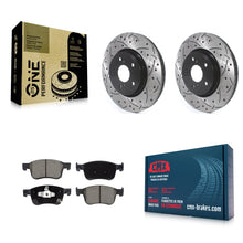 Charger l'image dans la galerie, Front Drilled Slot Disc Brake Rotor Ceramic Pad Kit For Honda Civic Accord Acura