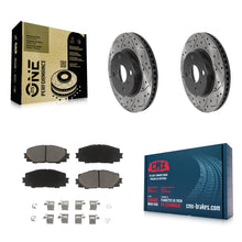 Charger l'image dans la galerie, Front Drilled Slot Brake Rotor Ceramic Pad Kit For Toyota Yaris Prius C Scion iQ